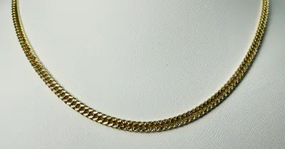 10kt Gold Two-Tone Diamond Cut Curb Chain