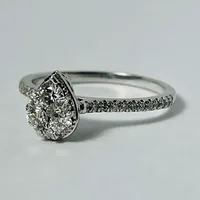 14kt White Gold Pear Shaped Diamond Engagement Ring