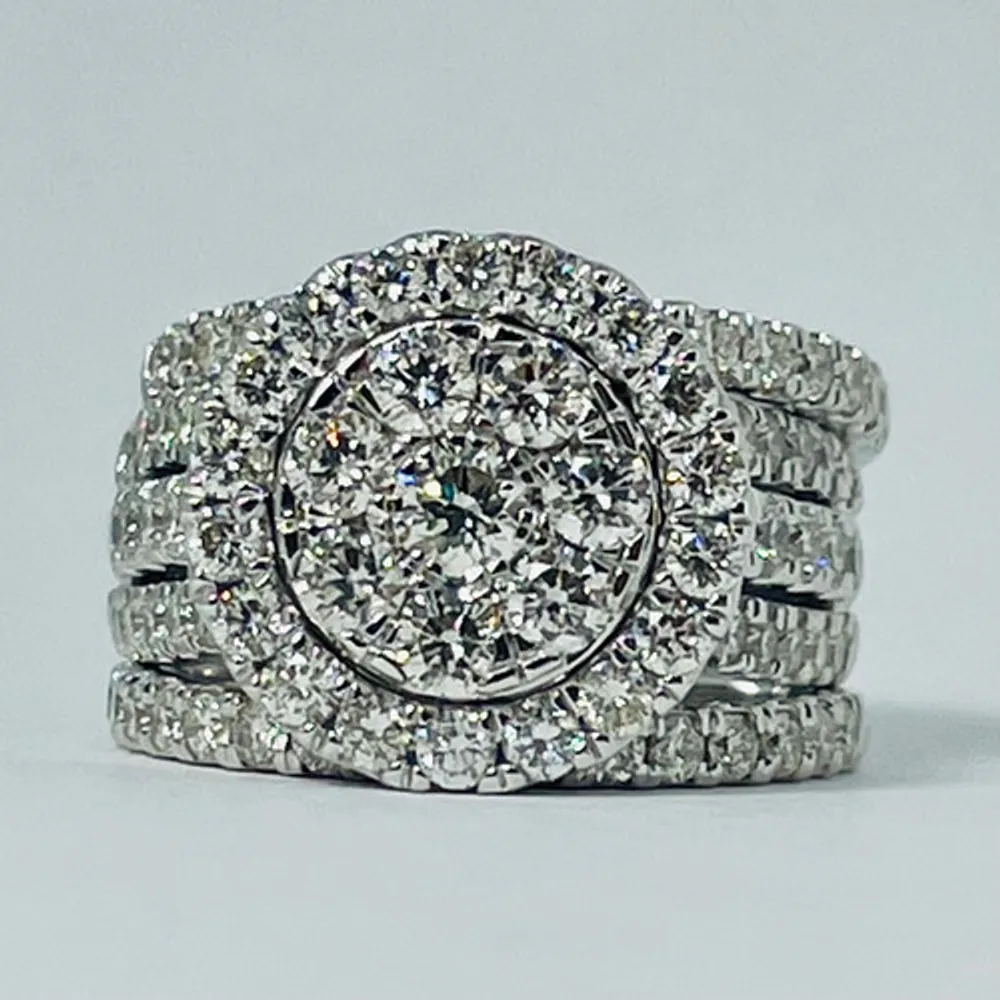 14kt White Gold 3.00ctw Diamond Set