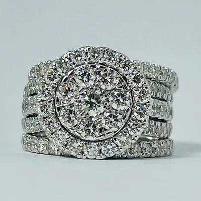 14kt White Gold 3.00ctw Diamond Set