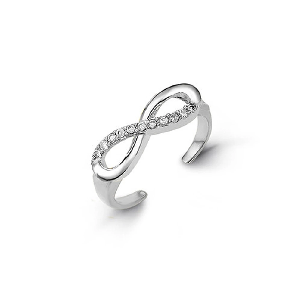 10kt Gold Toe Ring with CZ, Infinity Design