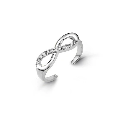 10kt Gold Toe Ring with CZ, Infinity Design