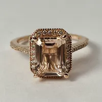 14kt Rose Gold Morganite & Diamond Ring