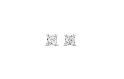 10K Gold 0.12ct Diamond Mirage Princess Illusion Studs