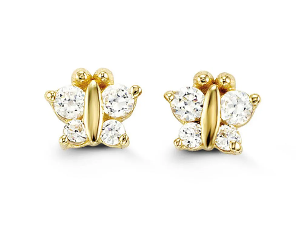 14kt Gold Baby Bella Butterfly Earrings