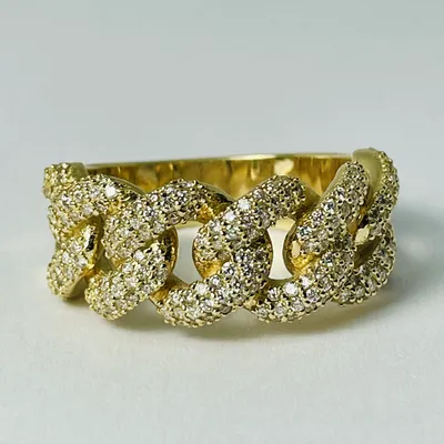 14kt Gold Diamond Miami Ring