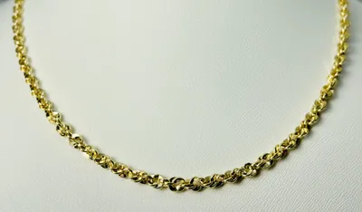 10kt Gold Diamond Cut Rope Chain