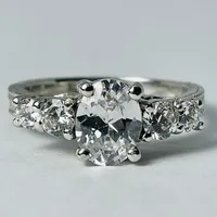 10kt White Gold Oval CZ Ring