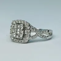 14kt White Gold 1.00ctw Diamond Engagement Ring Set