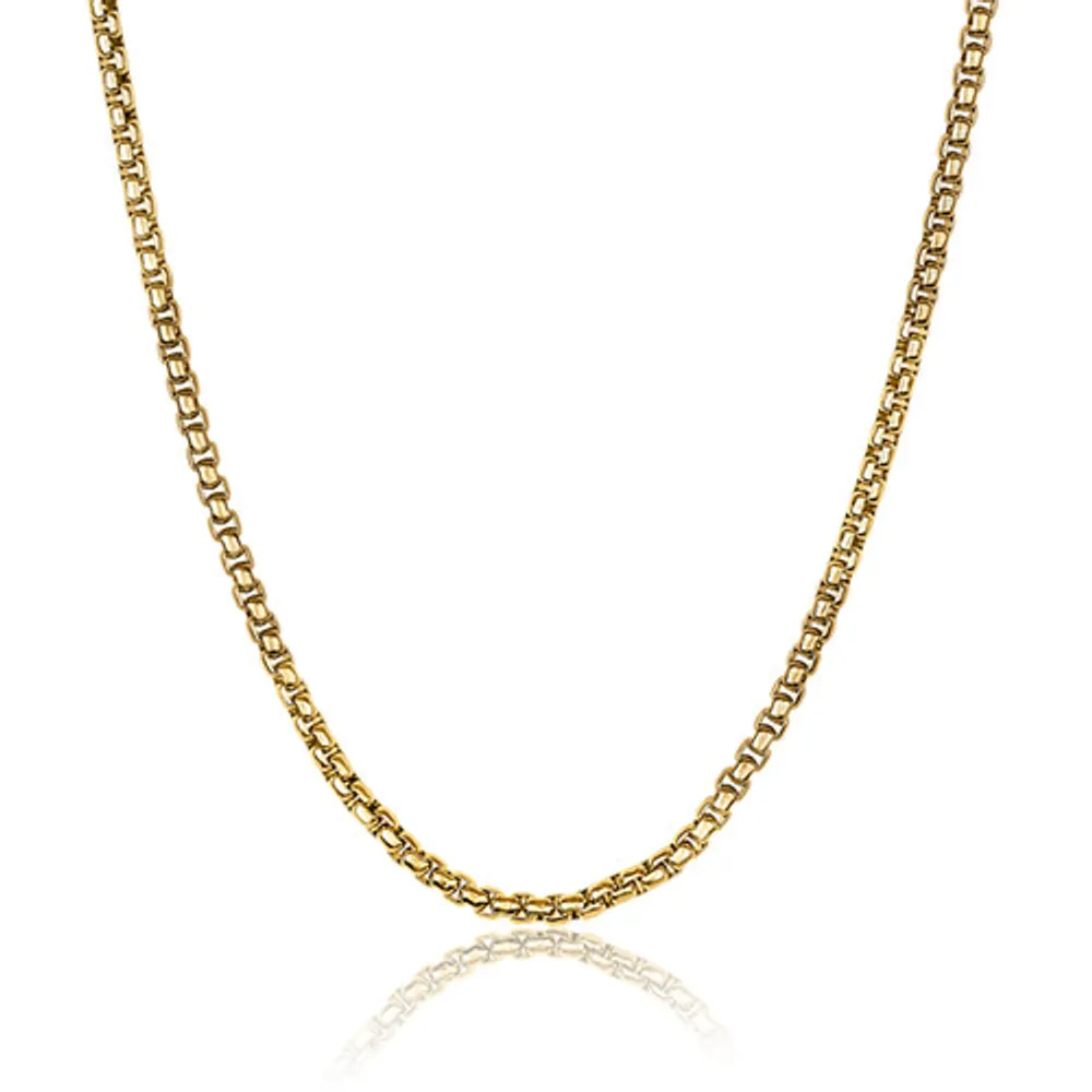 ITALGEM Gold Plated Stainless Steel 2.5mm Round Box Chain