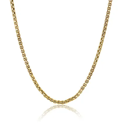 ITALGEM Gold Plated Stainless Steel 2.5mm Round Box Chain