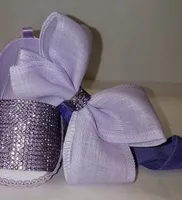 Linen Bow Headband with Rhinestones