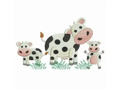 Cow Family Burping Cloth