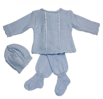 Elegant Newborn Knitted Boy 3 Piece Set (Tejido)