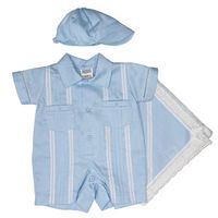 Pique Newborn"Guayabera" Romper (Set)