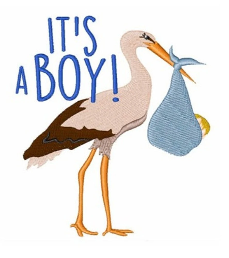 It's a Boy Stork  Burping Cloth