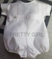 PG Newborn Boy Linen Overall Romper Set