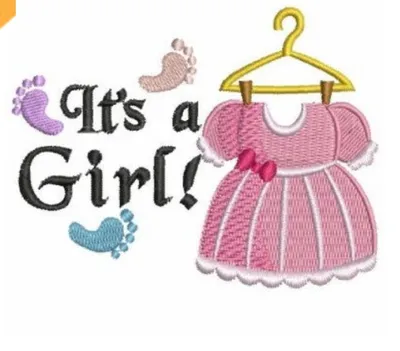 It's a Girl Dress Burping Cloth
