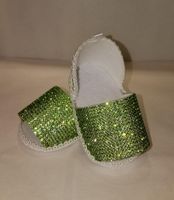 Artisanal Shoes:  Apple Green Rhinestones