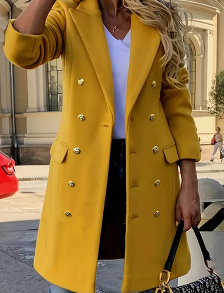 Double-Breasted Lapel Coat