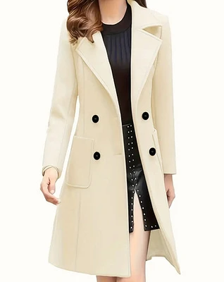 Button Front Notch Lapel Coat