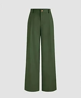 DARK GREEN  HIGH WAIST LOOSE PANT