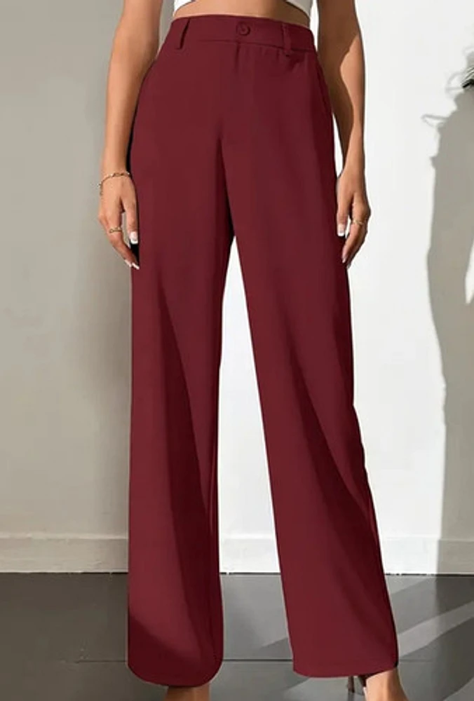 Burgundy Straight Leg Pant