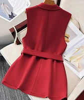 Red Belted Sleeveless Vest