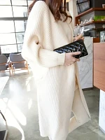 Beige Open Front Rib Cardigan