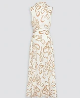 Elegant Beige Sleeveless Maxi Shirt Dress