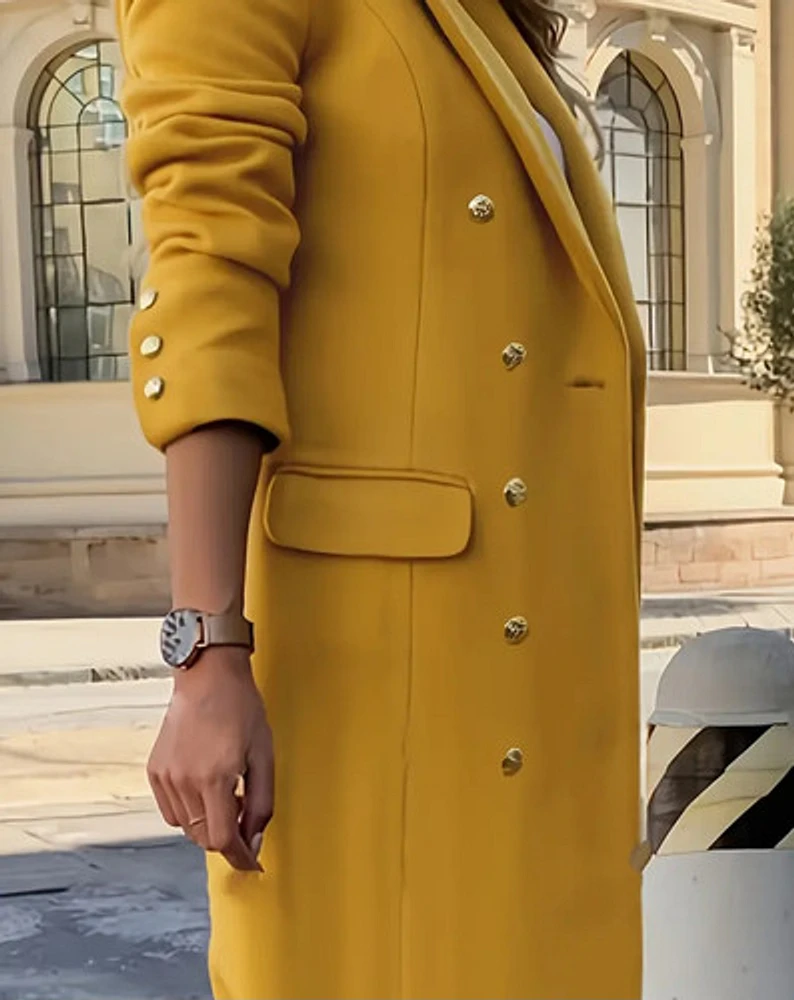 Double-Breasted Lapel Coat