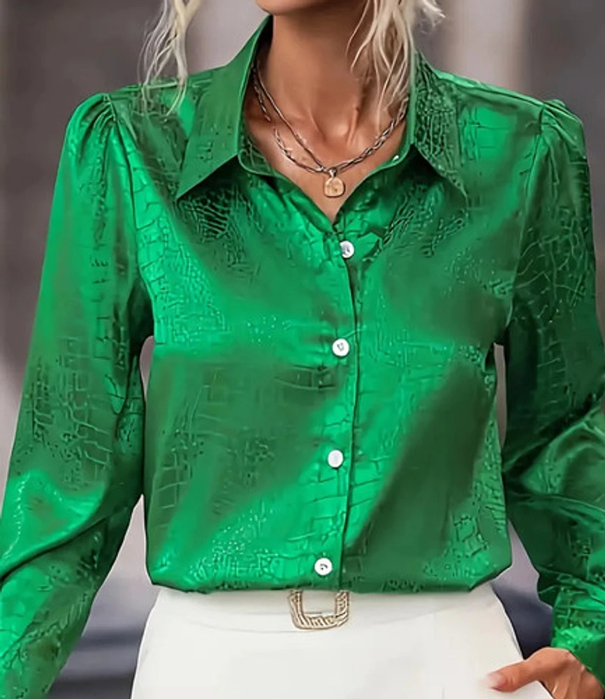 SATIN BUTTON FRONT SHIRT