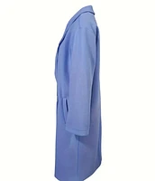 Sky Blue  Button Front Notched Lapel Coat