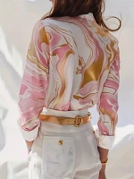 Marble Print Long Sleeve Shirts