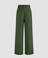 DARK GREEN  HIGH WAIST LOOSE PANT