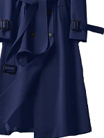 DOUBLE BREASTED TRENCH COAT-NAVY