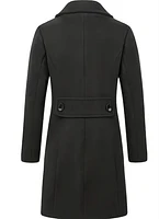 Double-Breasted Label Neck Trench Coat