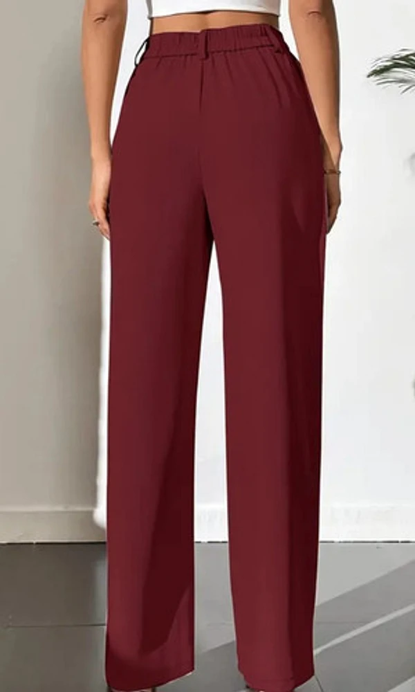 Burgundy Straight Leg Pant