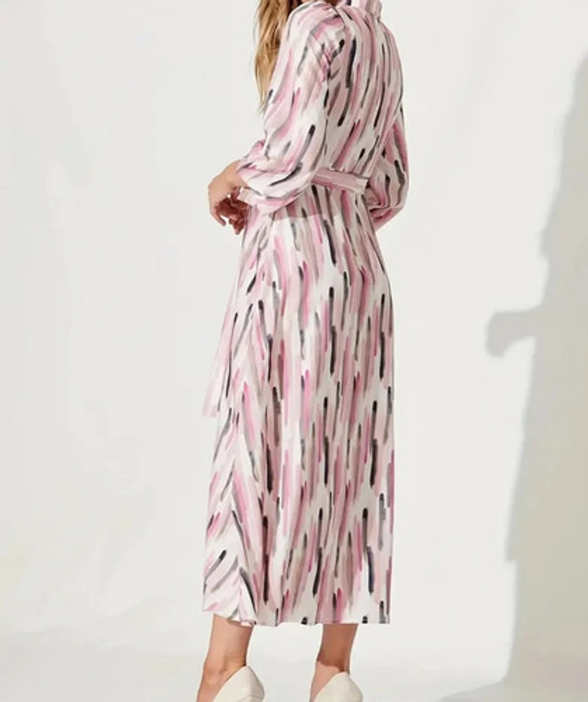 Allover Print Button Up Shirt Dress