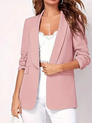 Pink Open Front Blazer