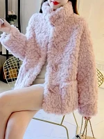 Luxurious Faux Fur & Wool Blend Coat