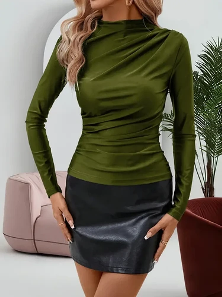 Elegant Detailed  Front Long Sleeve top