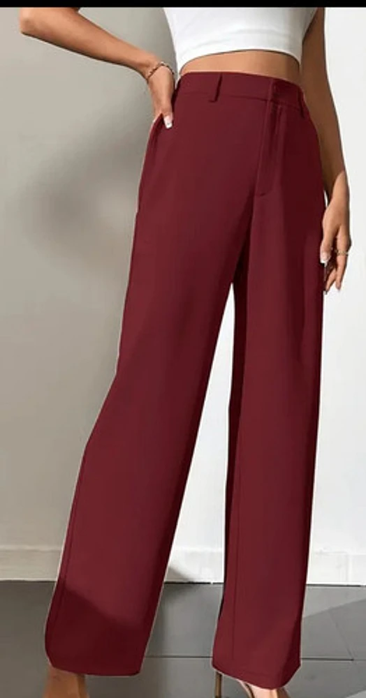 Burgundy Straight Leg Pant