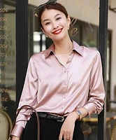 Elegant Satin Long Sleeve Blouse