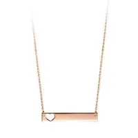 10kt Gold Bar Necklace with Heart Cutout