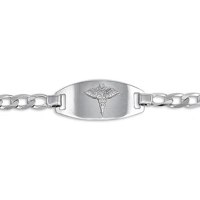 10kt White Gold Men's Medical Alert Bracelet