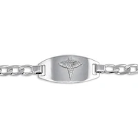 10kt White Gold Men's Medical Alert Bracelet