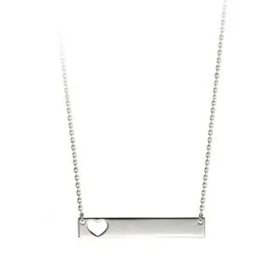 10kt Gold Bar Necklace with Heart Cutout