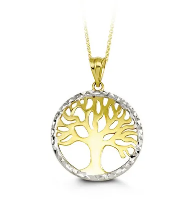10kt Gold Tree Of Love Pendant with Chain