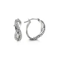 10kt White Gold Infinity-Shape Hoops with Austrian Crystals